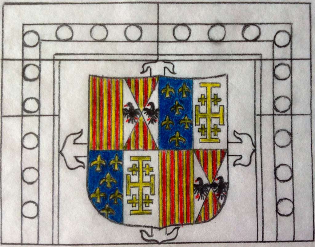 Reconstrucción del Escudo de Fernando el Católico en la Tercia Real de Mota del Cuervo