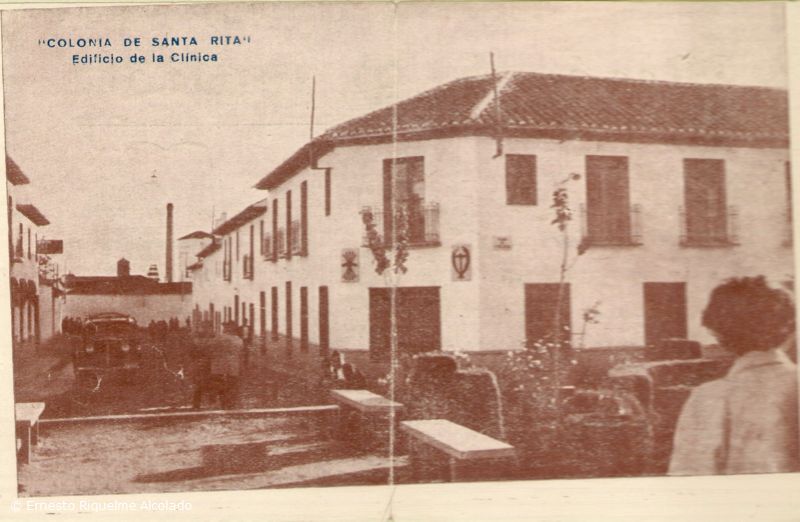 Año 1955, Barrio de Santa Rita. Calle Francisco Costi y Clínica Nª Sª. del Rosario.