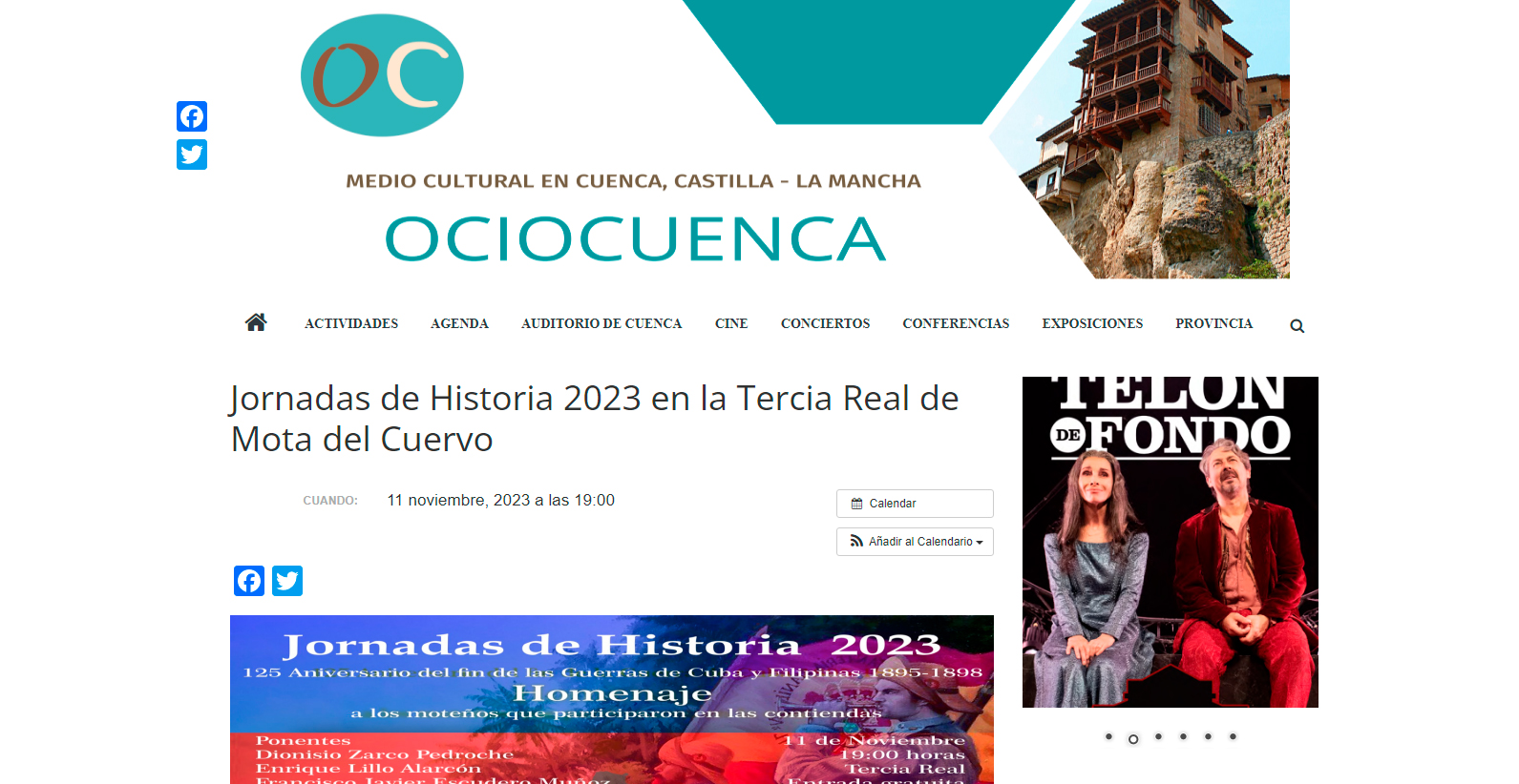 Jornadas de Historia 2023 en la Tercia Real de Mota del Cuervo