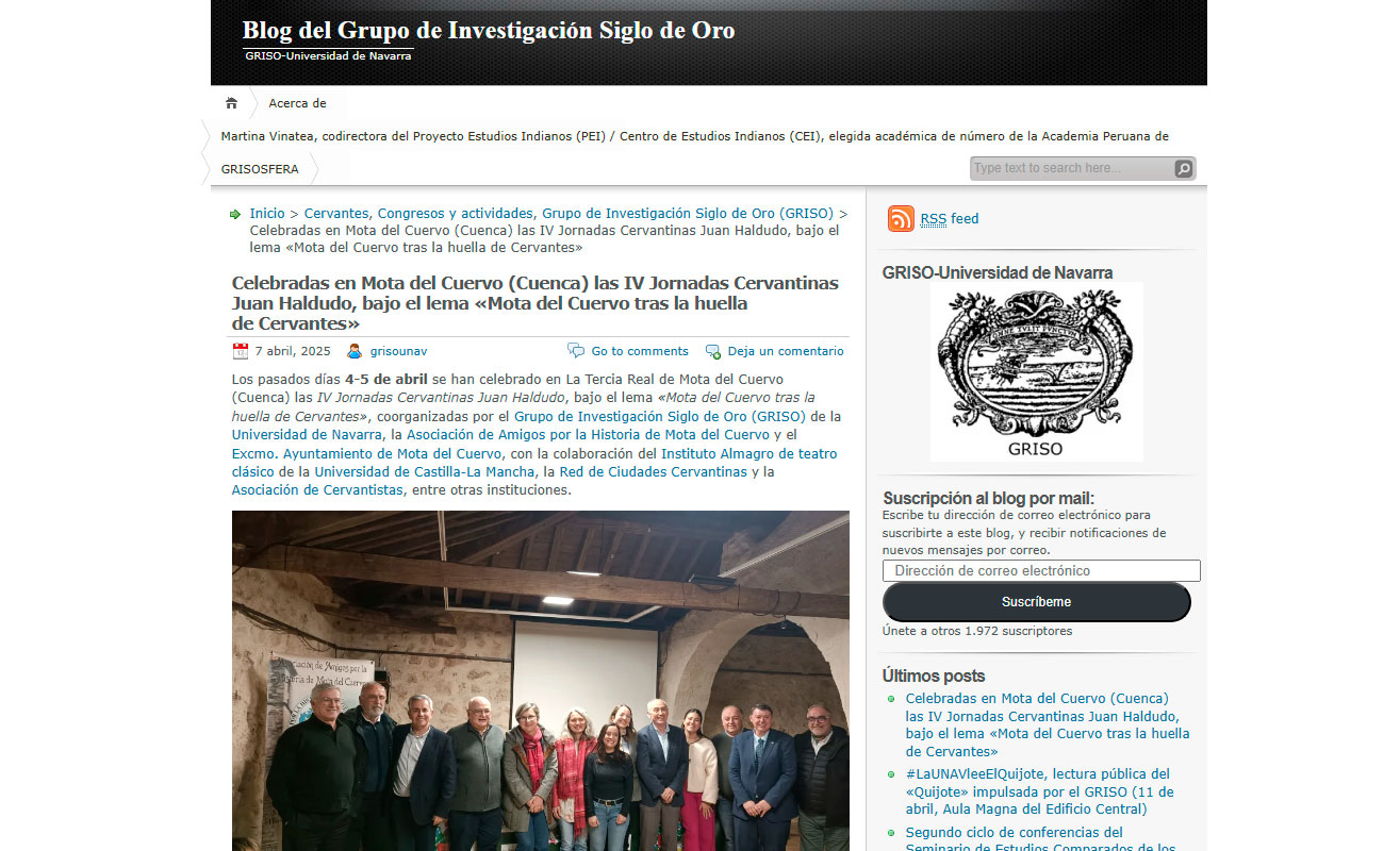 Celebradas en Mota del Cuervo (Cuenca) las IV Jornadas Cervantinas Juan Haldudo, bajo el lema «Mota del Cuervo tras la huella de Cervantes»
