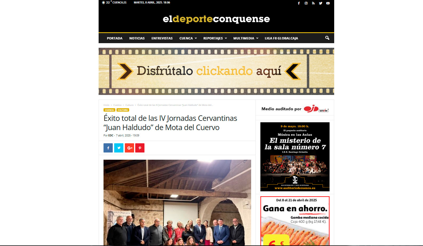 Éxito total de las IV Jornadas Cervantinas “Juan Haldudo” de Mota del Cuervo