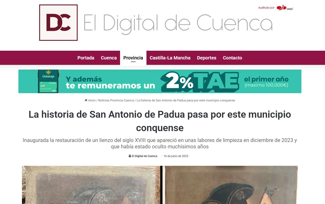 La historia de San Antonio de Padua pasa por este municipio conquense
