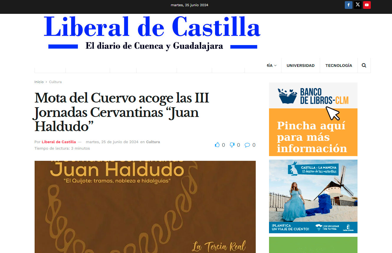 Mota del Cuervo acoge las III Jornadas Cervantinas “Juan Haldudo”