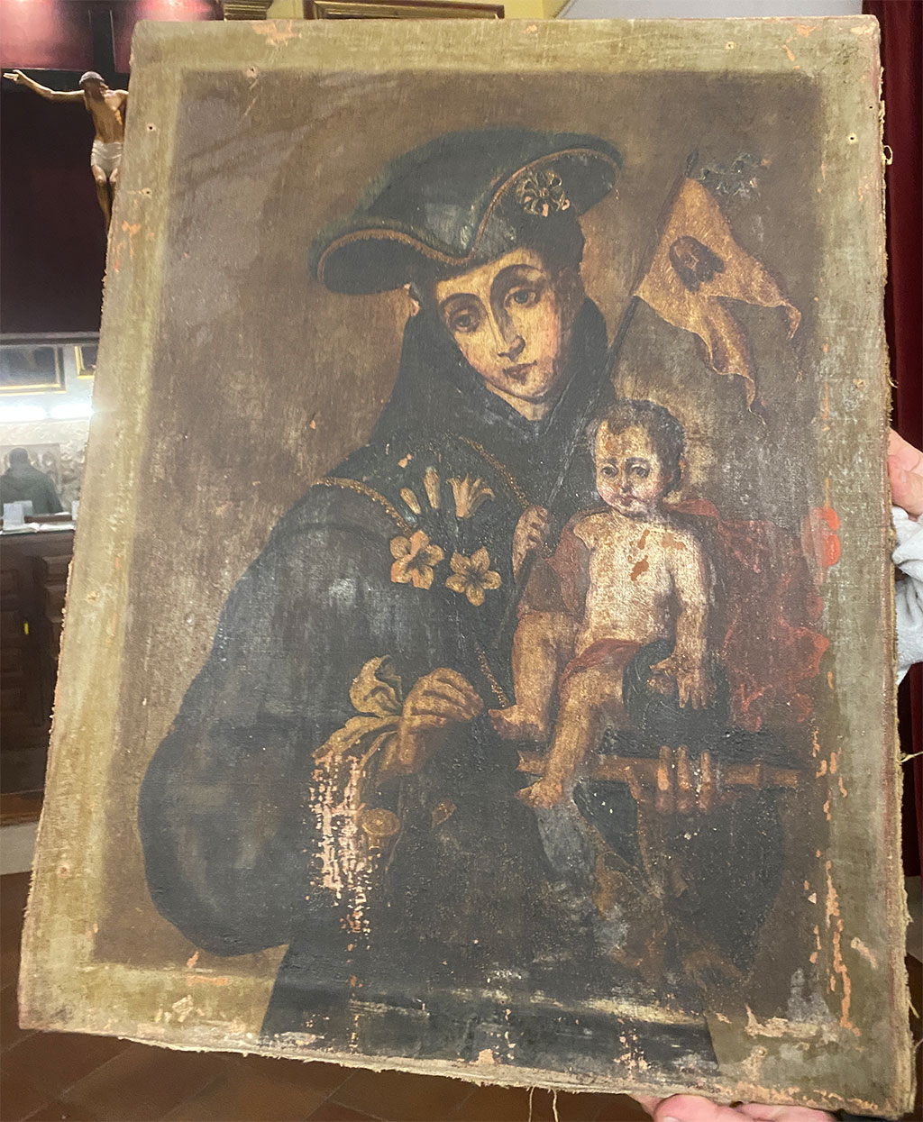 Aparece escondido un lienzo de San Antonio de Padua de principios del siglo XVIII