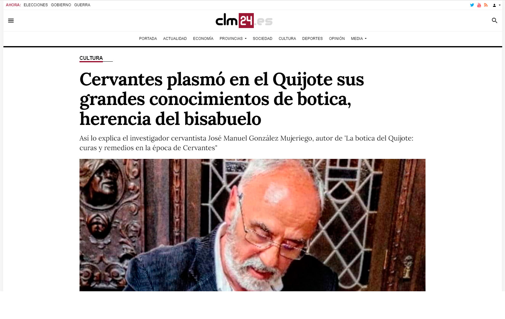 Cervantes plasmó en el Quijote sus grandes conocimientos de botica, herencia del bisabuelo