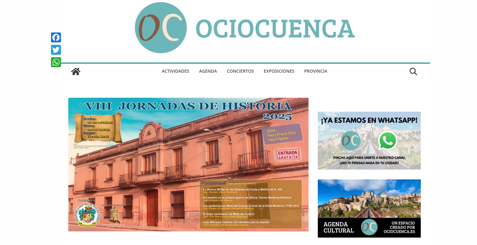 VIII Jornadas de Historia de Mota del Cuervo este sábado en la Tercia Real